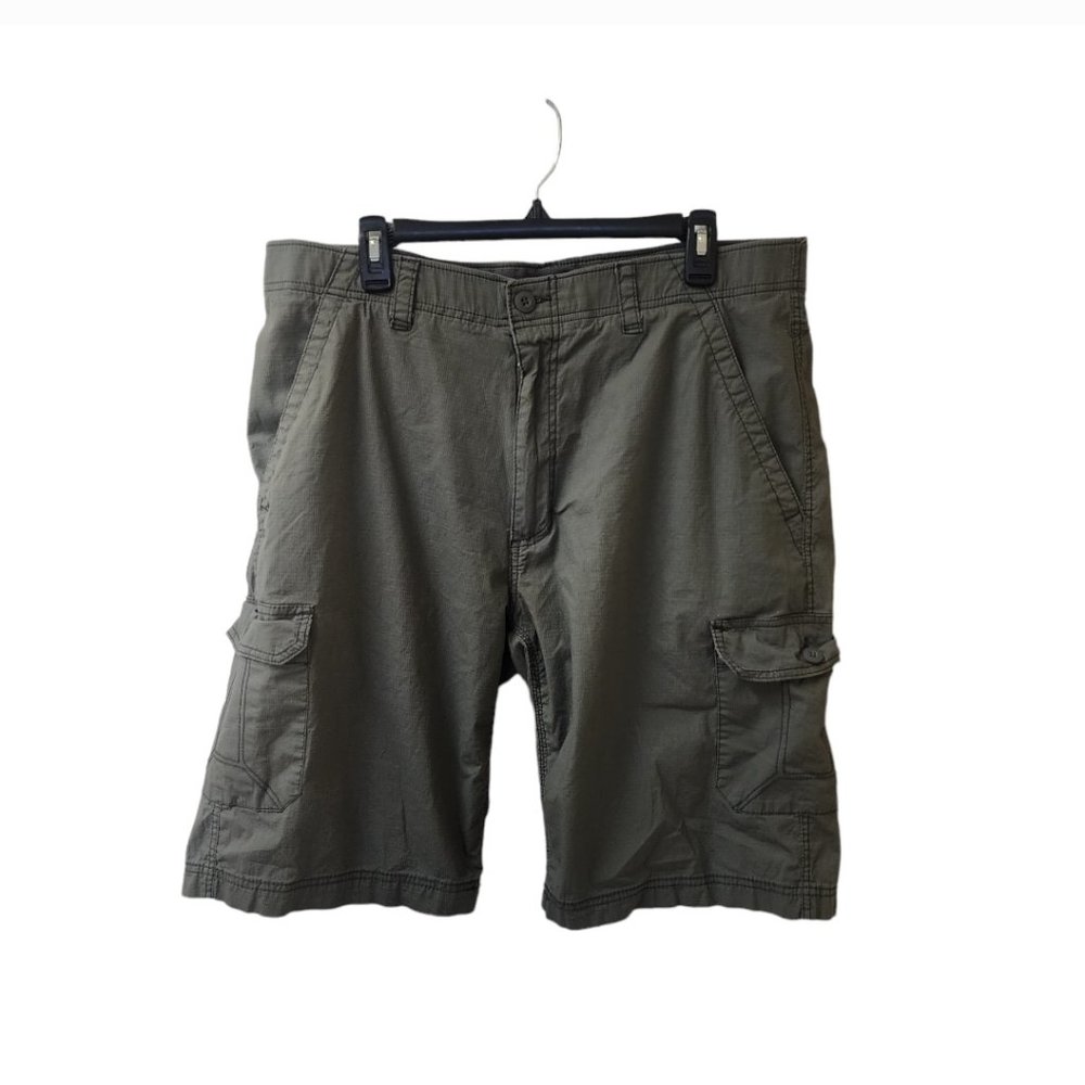 Wear First Grey Stretch Textured Cargo Shorts Men Size 38